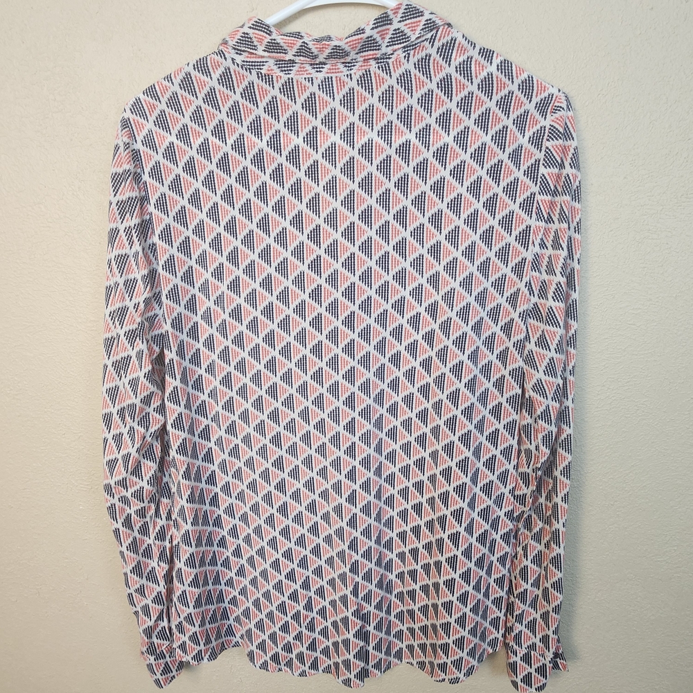 Splendid Triangle Print Button Down Shirt Medium … - image 3